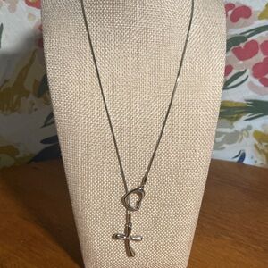 Vintage premier designs women’s cross and heart adjustable necklace